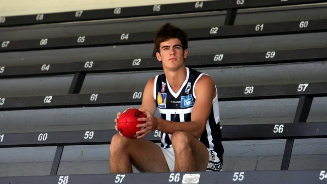 Scott Lycett aged 16 after moving to Adelaide with the Magpies.