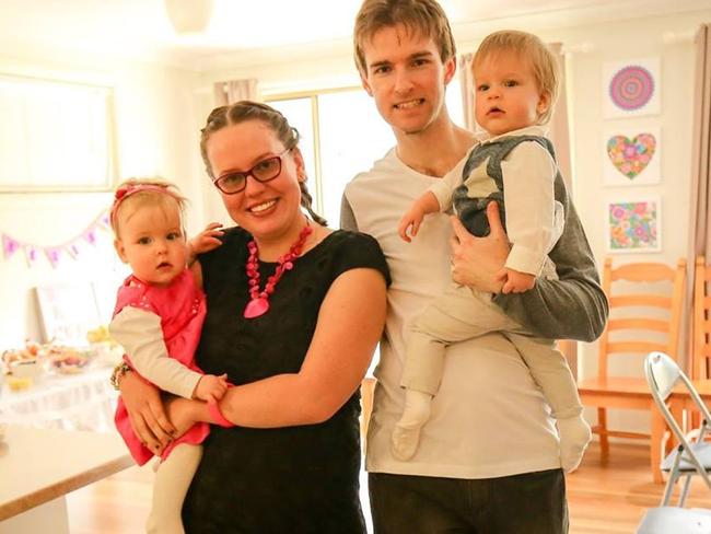 Sarah and Michael Watson recently paid $600 to have their twins Belle and Charlie vaccinated against Meningococcal B. Picture: Supplied.