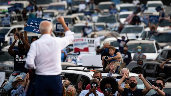 Democratic presidential candidate Joe Biden speaks during a voter mobilisation event in Atlanta, Georgia. Picture: AFP