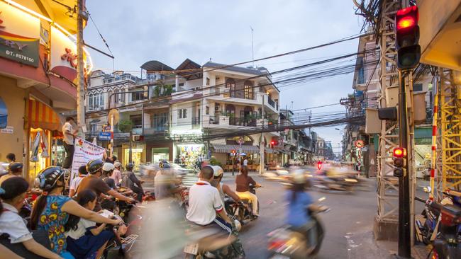 Street scene with mopeds in Ho Chi Minh City. Picture: iStock