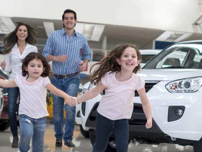 Generic photo of a family buying a car