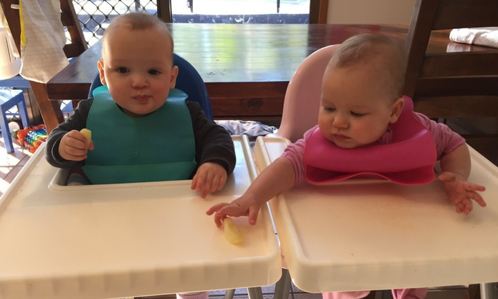 Double high chair online for twins