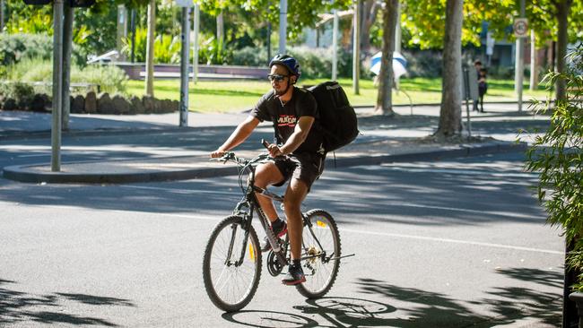 Giving more space to pedestrians and cyclists in the inner city is part of a plan to get the CBD humming again. Picture: Eugene Hyland