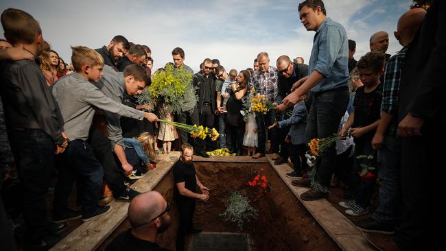 Christina Langford was the last of the cartel massacre victims to be buried at the weekend. Picture: Getty Images.