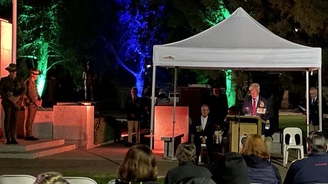 Crowds gathered at Henderson Park in Mildura to commemorate Anzac Day.