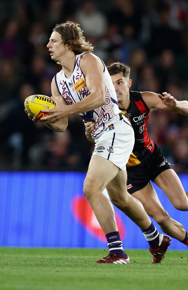 Nat Fyfe has found form and consistency this season after being ravaged by injury through 2022 and parts of 2023. Picture: Michael Willson/AFL Photos via Getty Images.