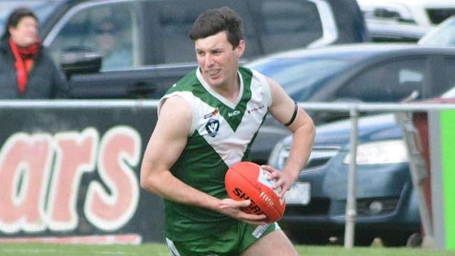Jayden Hayes playing for Rokewood Corindhap before his death last October. Picture: Rokewood Corindhap.