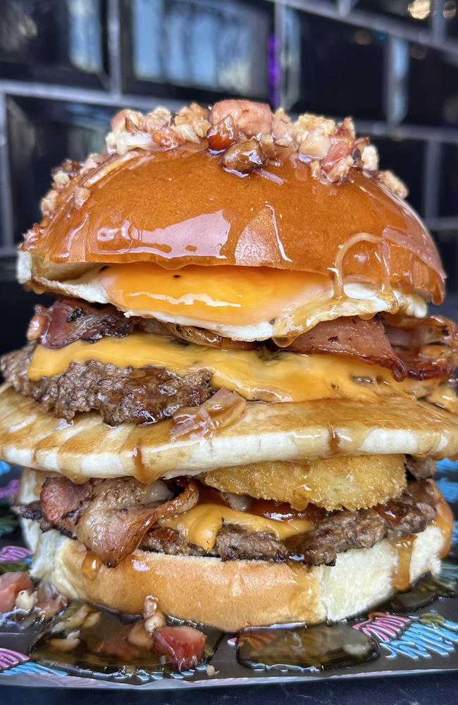 The Breakfast in Bed burger will only be available during Father’s Day weekend. Picture: Milky Lane