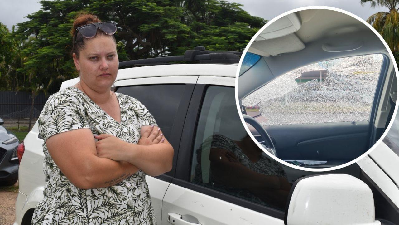 Kylie-Anne Hooper had her car window smashed on December 23 when she was parked at traffic lights near the Kershaw Gardens waterfall on Yaamba Road and High Street.