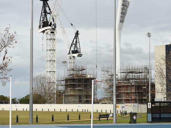 Works continue at GMHBA Stadium.