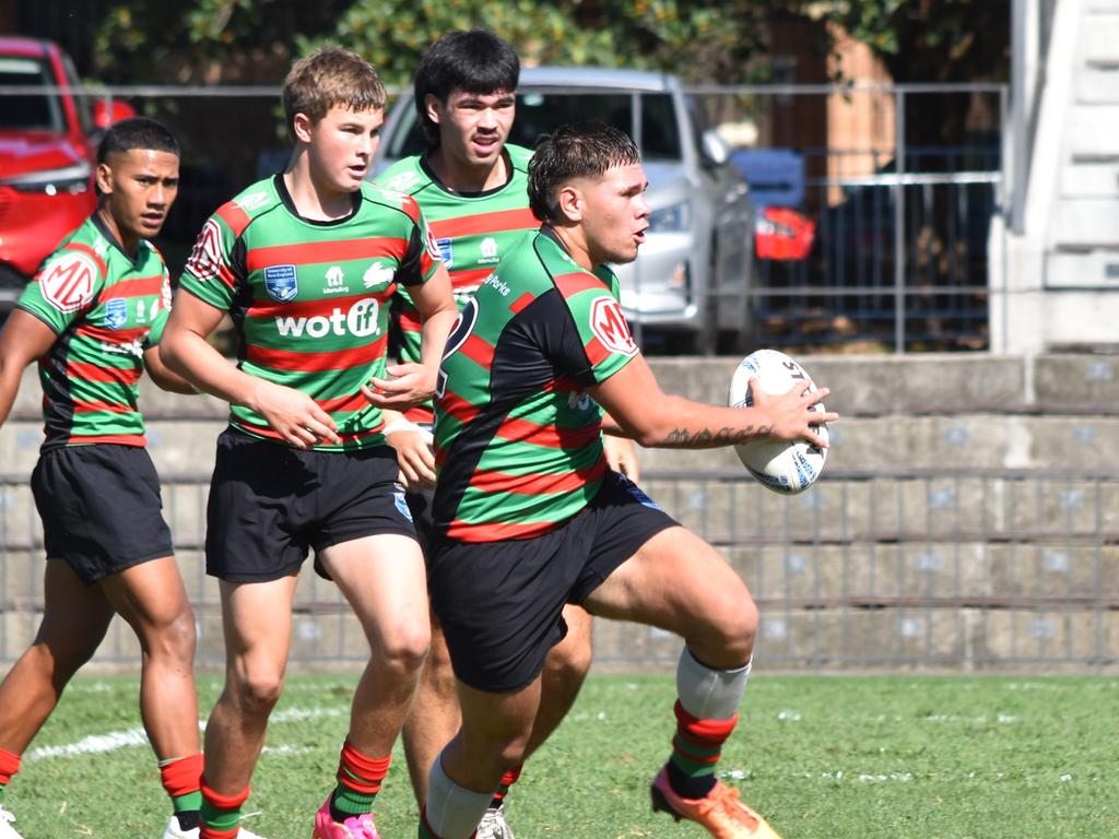 Lochlin Moses scored two tries for South Sydney. Picture: Sean Teuma