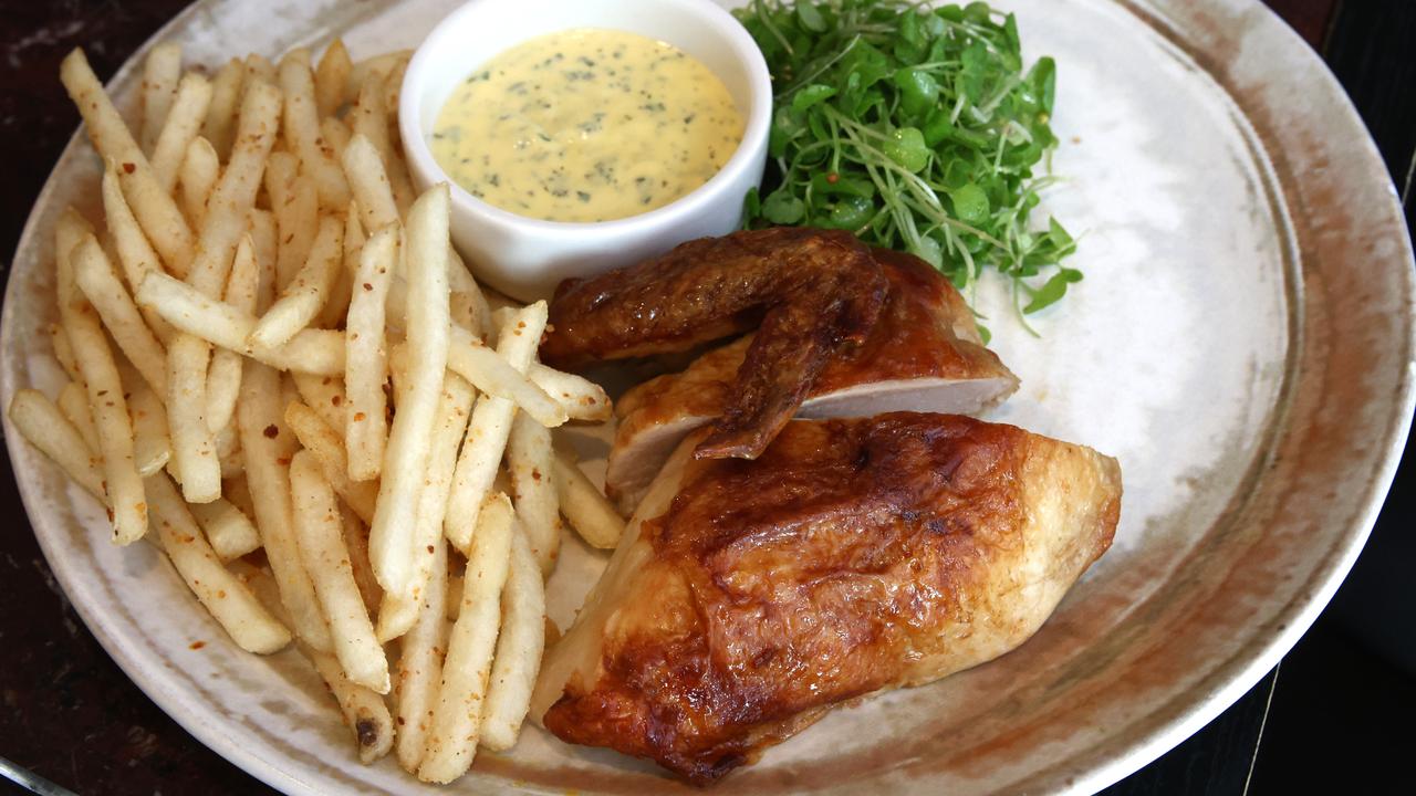 Roasted chicken and frites with bearnaise sauce was the meal of choice. Picture: David Clark