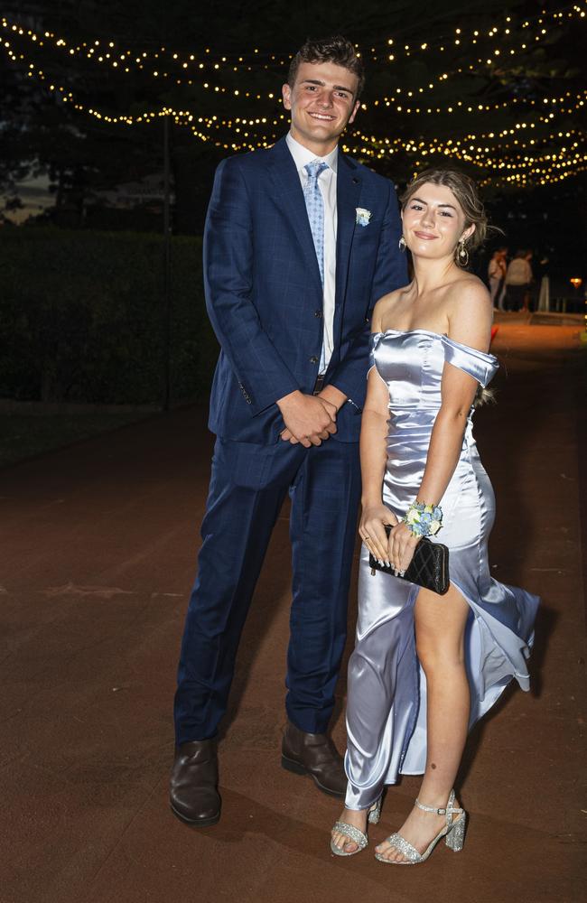 Mackenzie Morris and partner Olivia Laurie at St Mary's College formal at Picnic Point, Friday, March 22, 2024. Picture: Kevin Farmer