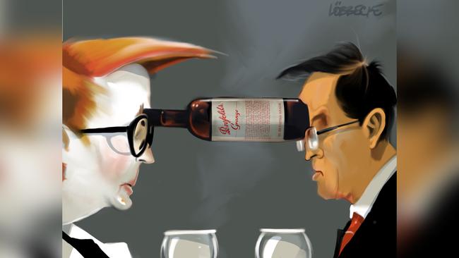 Foreign Minister Marise Payne and Chinese ambassador Cheng Jingye. Cartoon: Eric Lobbecke