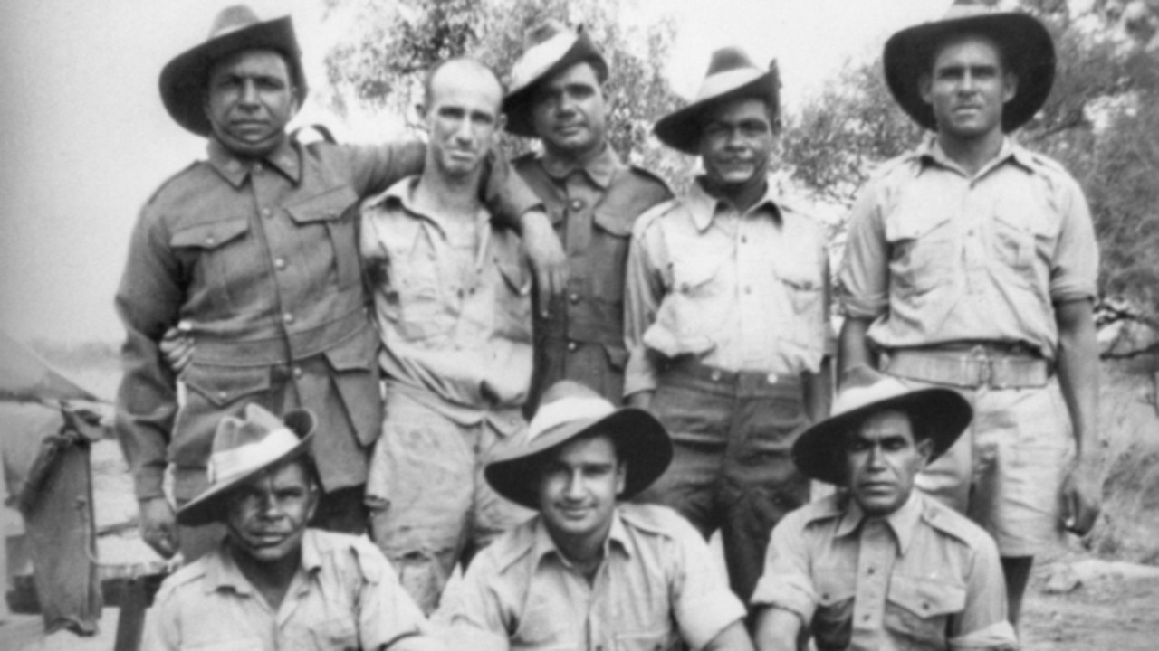 Bombing of Darwin: Members of the 2/18th Field Workshop in Tennant Creek in1942. All except two of the men pictured are Indigenous Territorians.