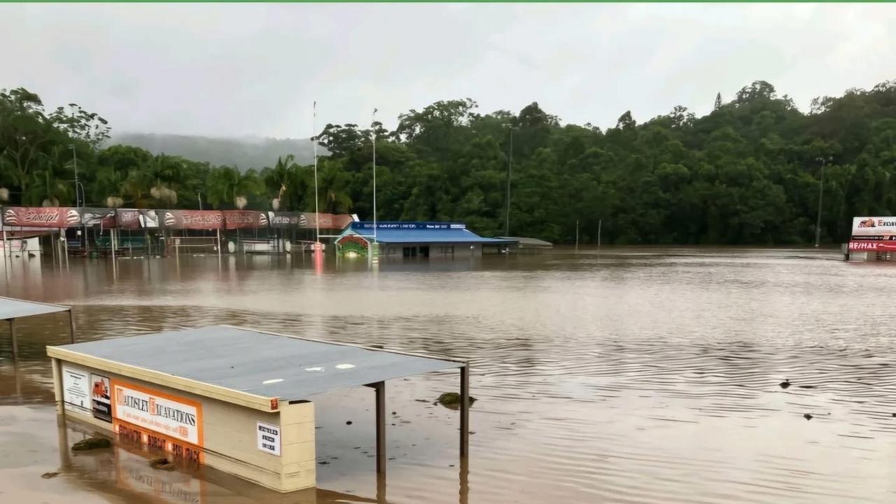 The Nambour Crushers rugby league field was under water on March 10 following heavy rain from ex-tropical cyclone Alfred. Picture: Contributed