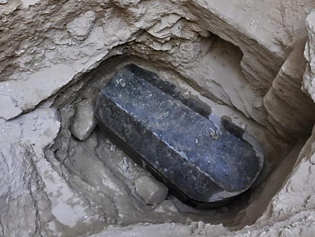 This picture released on July 1, 2018, by the Egyptian Ministry of Antiquities shows an ancient tomb dating back to the Ptolemaic period found in the Sidi Gaber district of Alexandria.