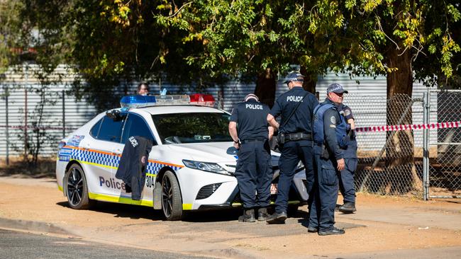 Police established multiple crime scenes in Gillen on Friday morning following the death of a man in the area. Picture: EMMA MURRAY