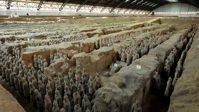 Some of the terracotta treasures at Emperor Qin Shihuang’s Mausoleum, Xi’an.