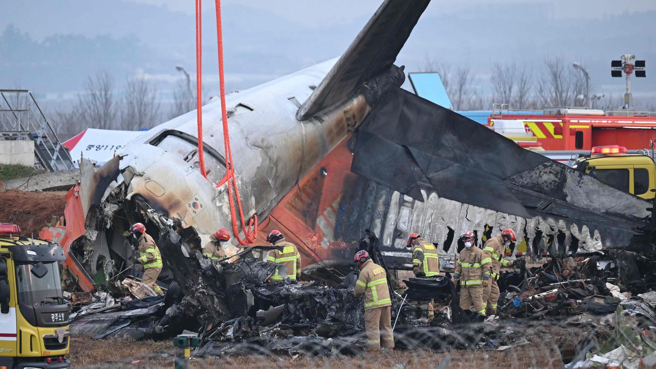 The Jeju Air Boeing 737-800 crashed and burst into flames at Muan International Airport on December 29. Picture: Jung Yeon-Je / AFP