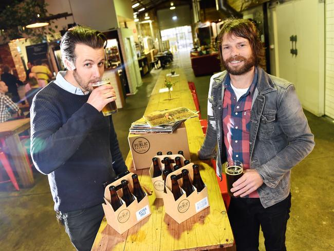 Evan Kipping and Paul Keeshan of The Public Brewery. Picture: Steve Tanner