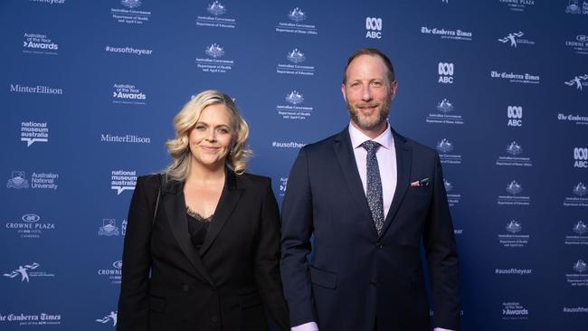 The 2023 Australian of the Year is South Australian Taryn Brumfitt. She arrived with her partner Pearson. Picture: The Australian / Gary Ramage