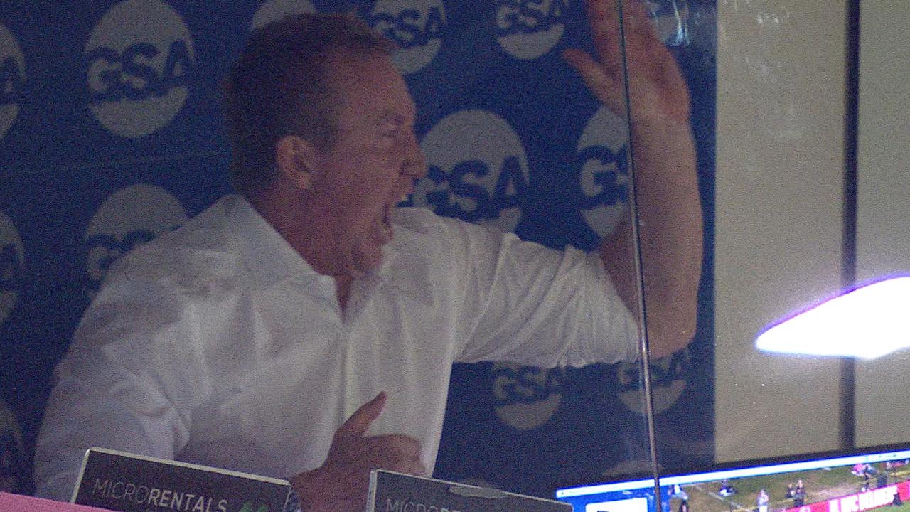 Trent Robinson reacts after a Roosters lapse