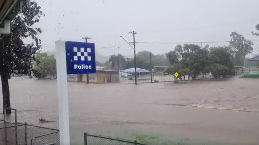 Screenshot of a video captured by Diane Frola of flooding at Goomeri following the freak rain event on January 8, 2022.