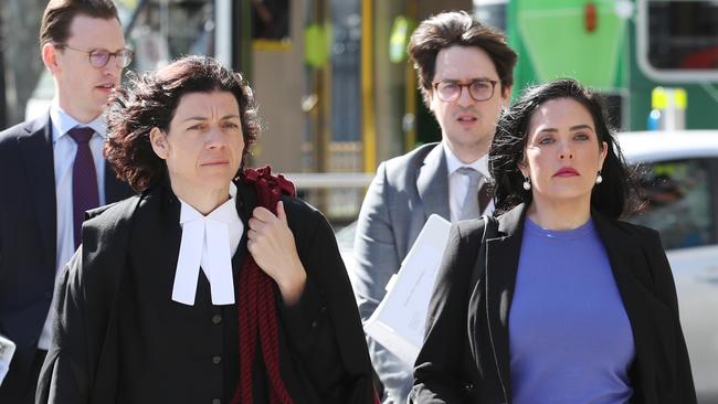 Barrister Sue Chrysanthou, SC, with former Liberal party MP Moira Deeming. Picture: David Crosling