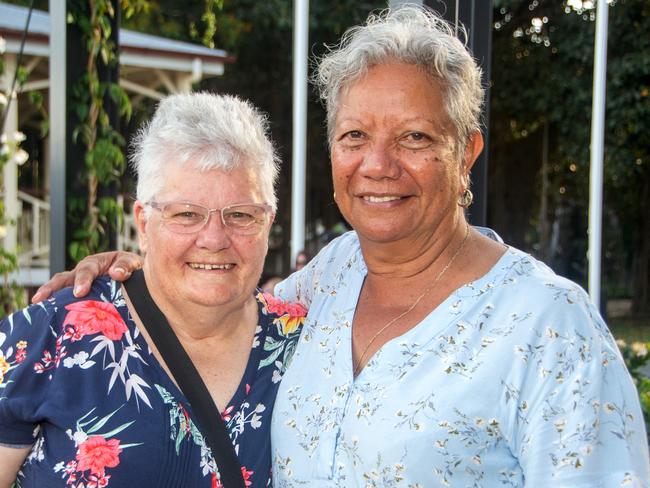 Jude Marshall from South Mackay and Jenny Binsiar from Cairns at Global Grooves Mackay. Picture: Michaela Harlow