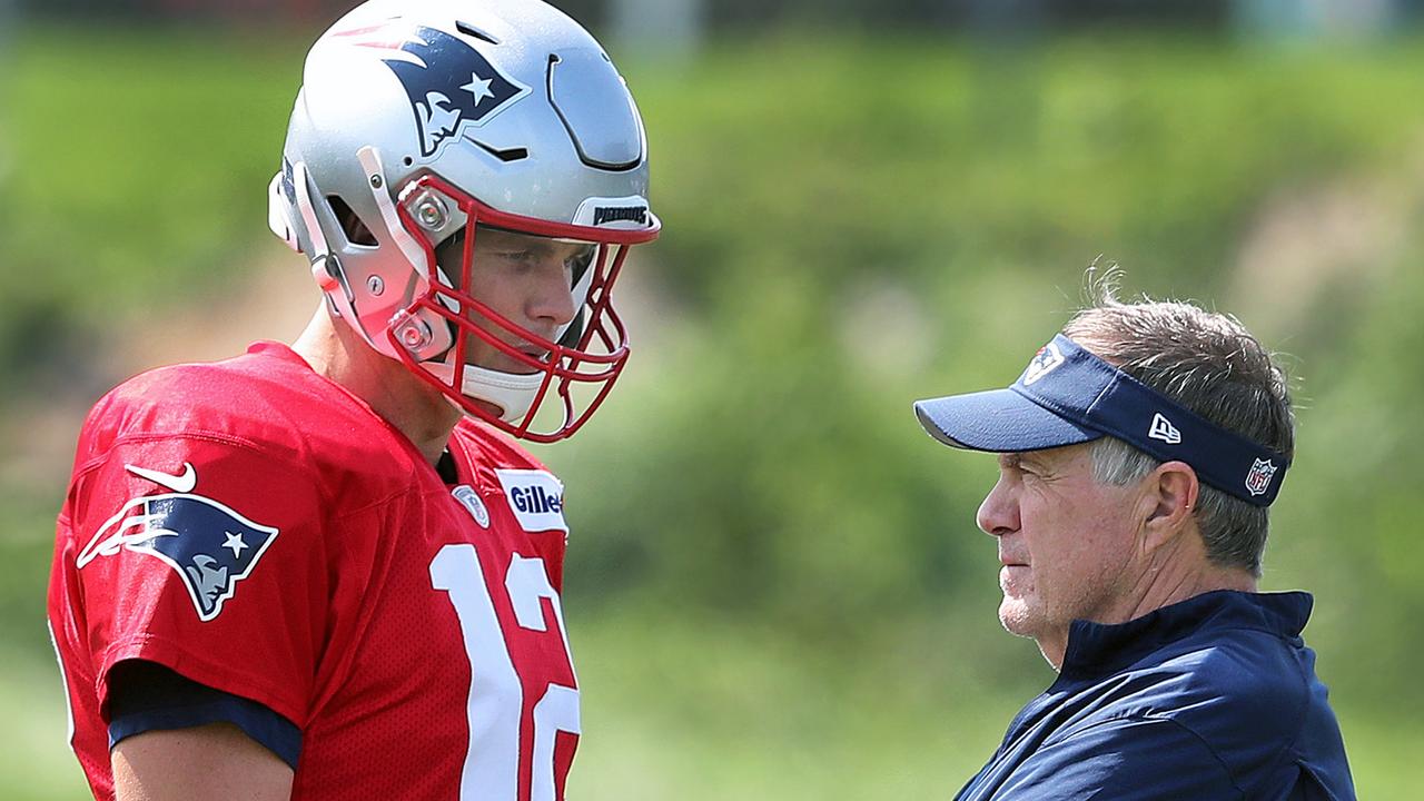 A new book detailed the ugly end of the relationship between New England Patriots coach Bill Belichick, right, and former quarterback Tom Brady.