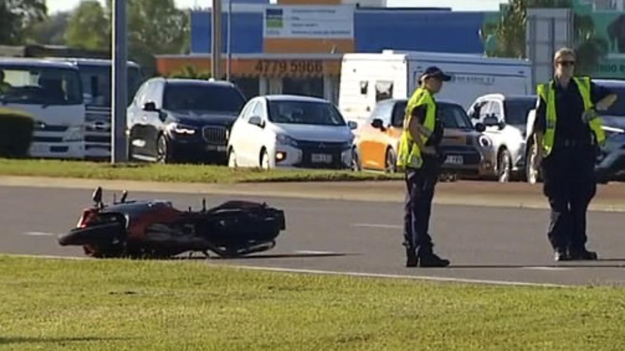 The Townsville man was thrown from his vehicle after clipping the back of a stationary ute. Picture: Supplied/7 NEWS