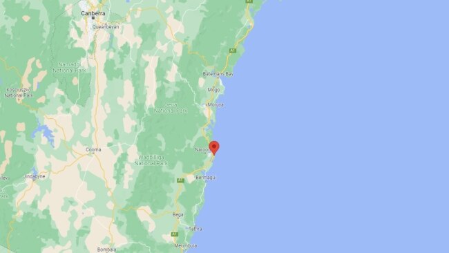 The 45-year-old off-duty officer died after successfully rescuing a teenager caught in a riptide at Bogola Beach on the state’s south coast. Picture: Google Maps