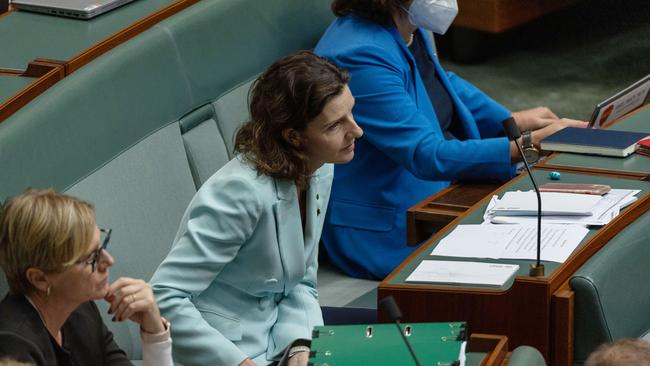 Allegra Spender asks a question of Anthony Albanese during Question Time in the House of Representatives. Picture: NCA NewsWire / Gary Ramage