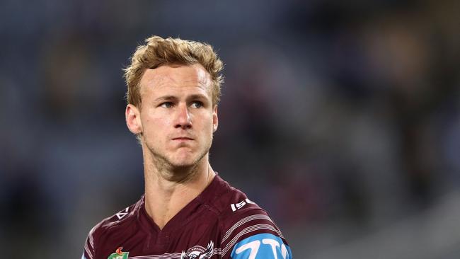 SYDNEY, AUSTRALIA — AUGUST 20: Daly Cherry-Evans of the Sea Eagles looks dejected after defeat during the round 24 NRL match between the Canterbury Bulldogs and the Manly Sea Eagles at ANZ Stadium on August 20, 2017 in Sydney, Australia. (Photo by Mark Kolbe/Getty Images)