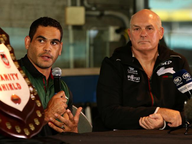 Greg Inglis at the   launch  of the Charity Shield at ANZ Stadium