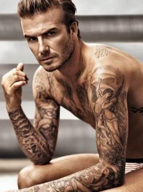 David Beckham is heavily tattooed. Picture: H &amp; M