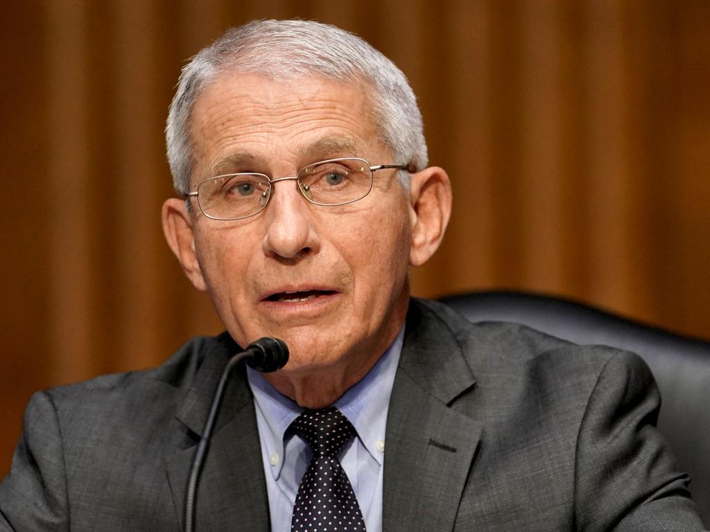 Dr Anthony Fauci, director of the National Institute of Allergy and Infectious Diseases, speaks about COVID-19 on May 11. Picture: Greg Nash/AFP