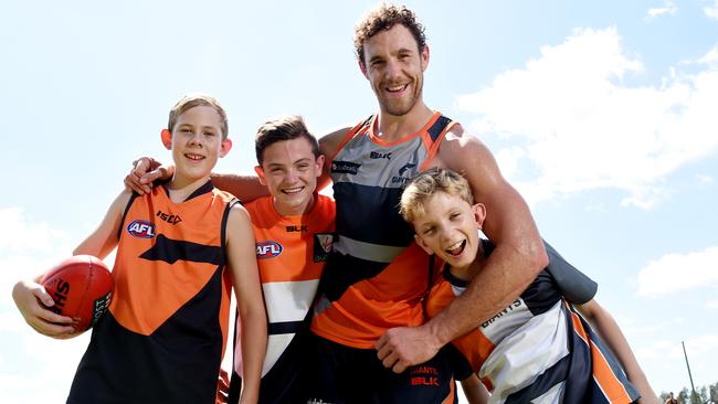 The Penrith Swans junior AFL club have renamed themselves the Penrith Giants.Shane Mumford with some junior Penrith players.Daniel Kranendunk, Liam Gardner, Shane Mumford and Andrew Butler