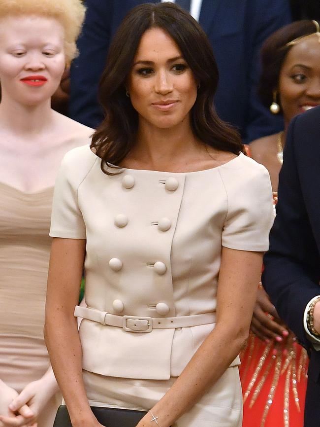 The Duchess of Sussex sporting her new ’do. Picture: John Stillwell