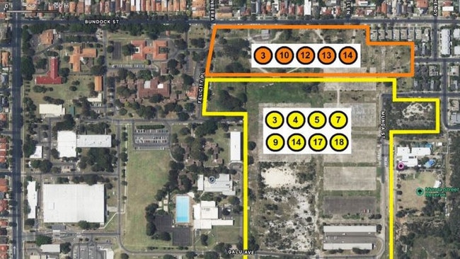 A map of the potential contamination areas at Randwick Barracks. Picture: supplied