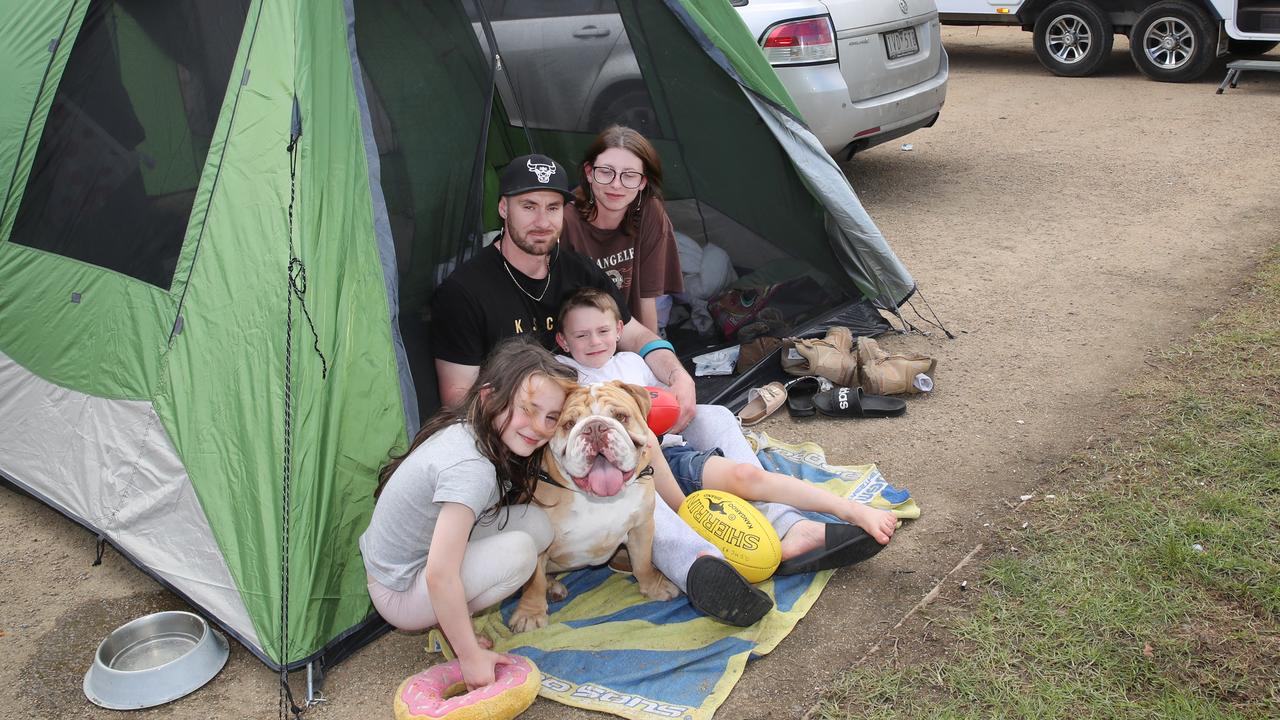 Among the 220 people staying at the Shepp evacuation centre was Liam O’Brien and his family, who hold grave fears for his Wimmera Drive home. Picture: David Crosling