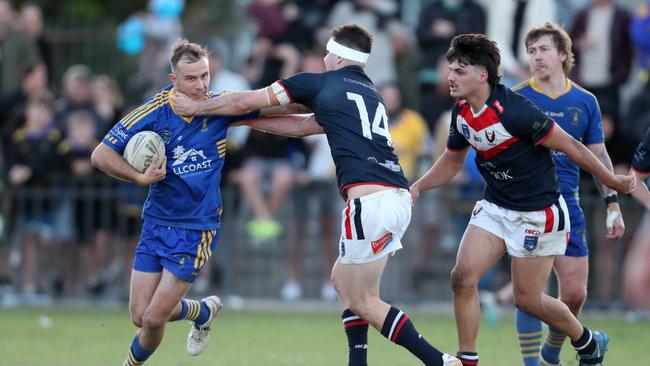 Aaron Heaven scored two crucial tries in Toukley’s grand final win against Erina. Picture: Sue Graham