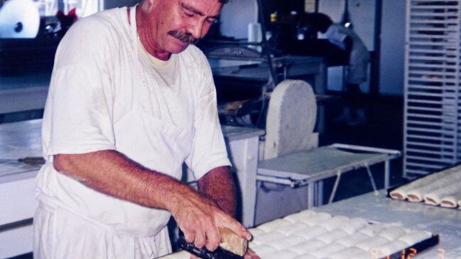 Harold Byrne making sausage rolls in the early 2000s.