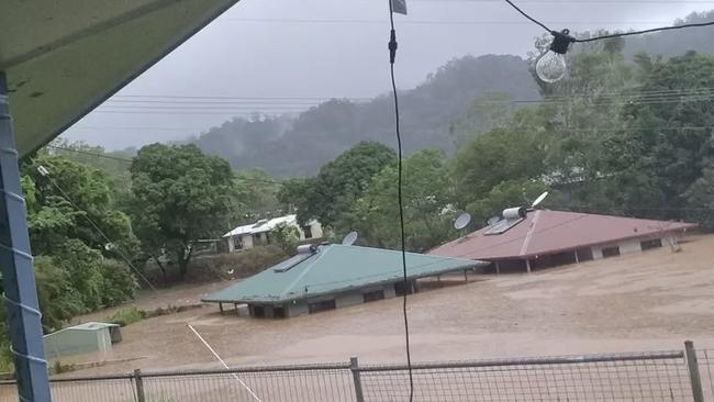 Homes at Wujal Wujal were inundated during last December’s flood, with residents scrambling to avoid the raging torrent. Picture: Supplied