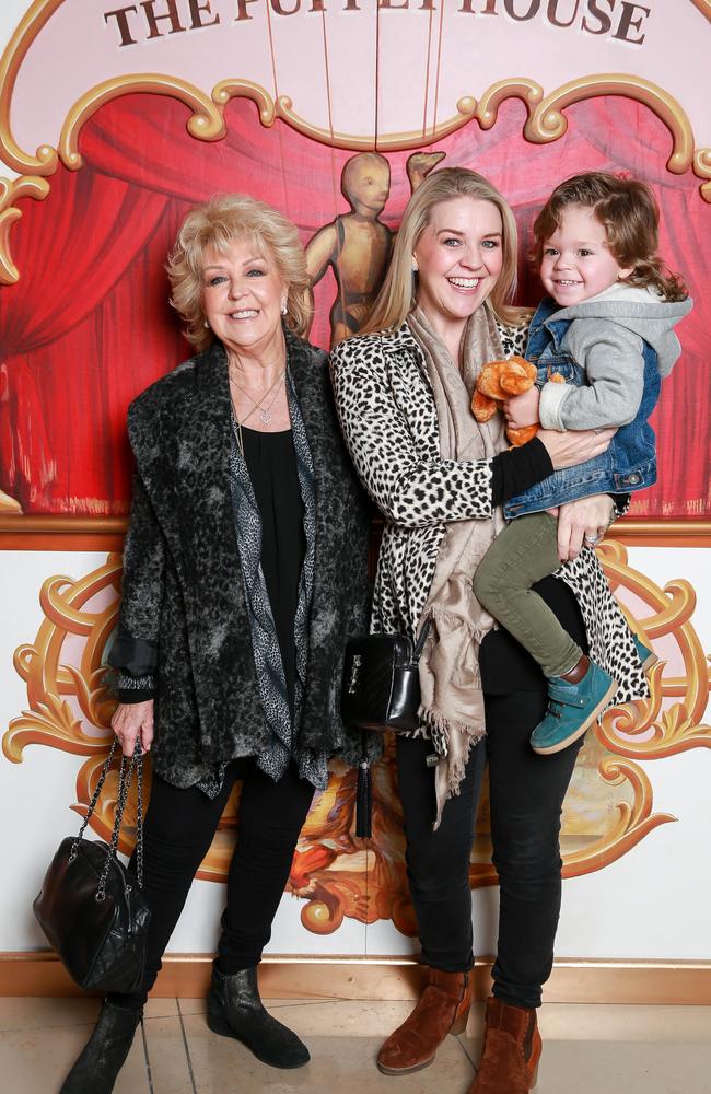 Patti and daughter Lauren Newton with son Monty in 2018. Picture: Supplied