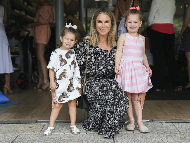 Candice Warner with her daughters Indi and Ivy. Picture: Dylan Robinson