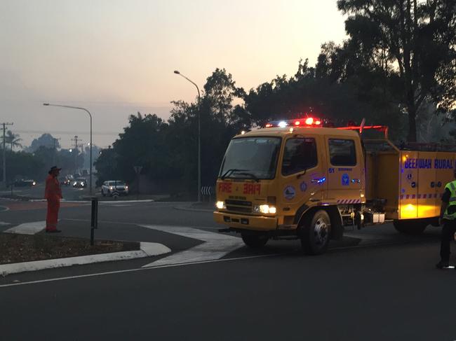 FIRE EMERGENCY: Traffic was diverted on Cooroy Noosa Rd this evening at a fast moving bushfire caused the evacuation of homes in Cooroibah and Tewantin.