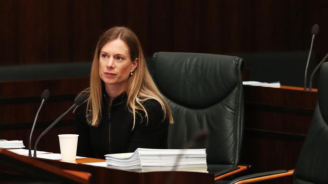 Labor leader Rebecca White in state parliament on Thursday. Picture: NIKKI DAVIS-JONES