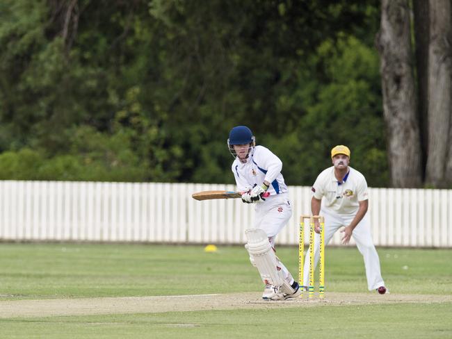 James Bidgood batting for University against Northern Brothers Diggers in Toowoomba Cricket A grade open competition semi-final at Heritage Oval, Sunday, March 17, 2019.